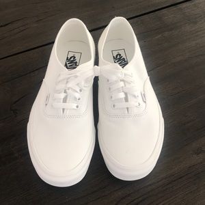 White Vans lace up